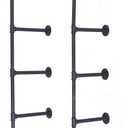 Topower Industrial Country Style Decorative Pipe Wooden Wall ShelvesRustic DIY Ceiling Pipe Shelf Wall Vintage Hung Bracket Industrial Shelves (Black)