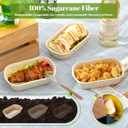 [100% Eco-Friendly] Disposable Food Containers with Lids Sugarcane Pulp Take Out Boxes, Biodegradable, Compostable, Microwave Safe Lunch Containers Pack of 50 (24 OZ)