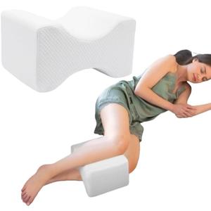 Jan Bark 14" Knee Pillow for Side Sleepers Memory Sponge Support Leg Pillow for Side Sleeping Aligns Spine, Relief for Sciatica, Back, Hips, Knees, Joints