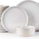 GBHOME Stoneware Dinnerware Sets for 8, 24-Piece Plates and Bowls Set