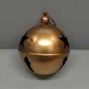 YIYA Big Christmas Jingle Bells Decorations Gold Giant Iron Christmas Ball 9.4x12.2 Inch Jingle Bell Yard Decor for Xmas Holiday Tree Doorway Home Garden Decor