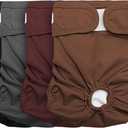 Vecomfy Reusable Female Dog Diapers for Medium Dogs,(4 Pack) Easy Absorbent Medium Doggie Diapers for Peeing,in Heat,Dog Period Panties,M