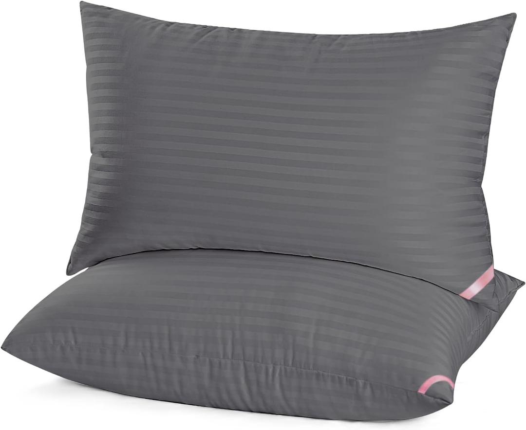EIUE Bed Pillows for Sleeping 2 Pack Queen Size 20 x 30 InchesSuper Soft Down Alternative Microfiber Filled Pillows,Pillows for Side and Back Sleepers,Black