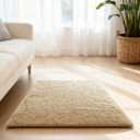 3x5 Rugs for Bedroom, Fluffy Area Rugs for Living Room, Small Fuzzy Shag Soft Non-Slip Carpet for Kids Girls and Boys Nursery Dorm Indoor Room Home Decor (3ft X 5ft, Light Tan)
