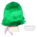 Miss U Hair Short Wavy Green Wig with Scarf for Kids Child Fun Anime Cosplay Wig