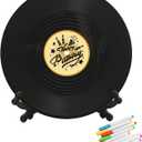 Vinyl Record Happy Birthday Decorations Guest Book Alternatives Feliz Cumpleaos Decoracion Party Supplies Favors Sign PosterLarge Birthday Card Great Gift for Men Women(Birthday)