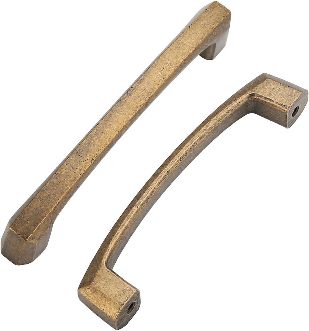 10 Pack 4 Inch(102mm) Kitchen Cabinet Handles Antique Brass Cabinet Pulls Kitchen Cabinet Hardware Drawer Pulls for Dresser Cupboard Wardrobe