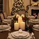 Homemory Pure White Flickering Flameless Candles, Battery Operated Acrylic LED Pillar Candles with Remote Control and Timer, Set of 9