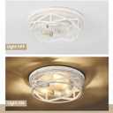 13 inch White and Gold Flush Mount Ceiling Light Fixtures,3-Light Modern Hallway Light Fixtures Ceiling, White and Gold Light Fixture Ceiling Mount for Farmhouse,Kitchen, Bedroom 2 Pack
