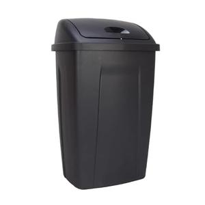 Trash Can, Plastic Swing Top Kitchen Trash Can,Heavy Duty Garbage bin with lid,Odor-Proof & Leak-Proof Design for Home, Office, or Bathroom (Black)  Size : 28"x 9"x13.5"