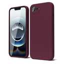 oakxco for iPhone 17e 16e Phone Case Liquid Silicone, Cute Thin Slim Grip Soft Rubber Gel for Women Men, Smooth Matte Plain Solid Color Girly Simple Case with Camera Cover Protection, Burgundy Maroon
