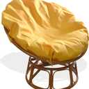Papasan Cushion Covers Only, Outdoor Cushion Waterproof Slipcover for Papasan Chair Cushion, Easy to Clean Internally Fixed Removable Zippered Papasan Cushion Cover (50in-Fits 40-47in pads, Yellow)