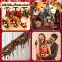 2 x 24 Pcs Deep Brown Velvet Bows Ornaments for Christmas Tree, Vintage Rustic Velvet Christmas Bows Tree Decorations, Indoor Home Decor for Wreath Mantle Gift Wrap Holiday Decor, 3/8'' W, 5 * 7 inch