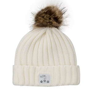 iLive Y2k Streetwear Beanie Wireless Bluetooth Knit Cap Pom-Pom Cap