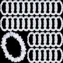 Sherr 24 Pcs LED Leis Light Up Wedding Hawaiian Leis Flower Necklace with LED Lights Beach Tropical Carnival Party Wedding Supplies Luau for Masquerade (White)