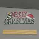 COCHIE Metal Merry Christmas Sign, Winter Decorations for Home, Office, Shelf, Mantel, Indoor, Wood Snowflake Decor, Red White Table Top Party Decoration (Merry Christmas) Pack Of 2