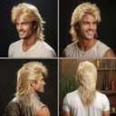 Mullet wigs 80s Costumes Fancy Party Accessory Cosplay Wig Synthetic Wigs RealisticBlone