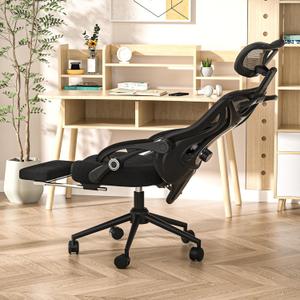 Ergonomic Office Chair with Footrest - Adjustable Lumbar Support & Headrest, 90-160 Reclining Mesh Back Computer Chair - Home Office/Gaming, 350lbs Capacity