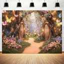 10x8 ft Enchanted Forest Backdrop Fairy Tale Enchanted Magic Garden Wonderland Floral Butterfly Background for Kids Girl Baby Shower Birthday Party Decoration Studio Photography Banner Booth Props