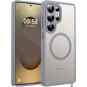 TOCOL Magnetic for Samsung Galaxy S25 Ultra Case, Upgraded Full Camera Protection, Compatible with Magsafe, Drop Protection Slime Clear Back Cover for Samsung Galaxy S25 Ultra 6.9-Inch (Gray)