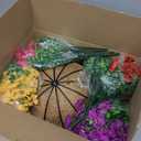 Hananona 2 Set Artificial Outdoor Flowers with Hanging Basket, 2 Hanging Planters with 24 Pcs Flowers for Spring Summer Front Porch Garden Patio Home Decor (2, Red, Purple, Yellow, Rose Red)