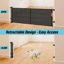 24 Inches Tall Retractable Baby Gates for Doorways, Short Dog Gates to Step Over, Extends up to 55" Wide, Reinforced Mesh Baby Gate for Kids or Pets, Doggie Gates Puppy Gates for The House (Black)