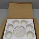BTaT Porcelain Tea Cups and Saucers - 6oz, Set of 6, White Cup & Saucer Set