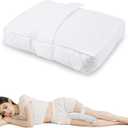 Knee Pillow for Side Sleepers, Fully Support Thighs and Knees for Required Knee Separation - Leg Support Pillow with Soft Straps for Side Sleeping Between Legs Aligns Spine (White)