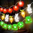 3 Pcs Valentines Decor String Lights, Hanging Ornaments for Valentine's Day St Patricks Day Easter, Romantic Glitter Heart Shamrock Easter Egg for Indoor Home Window Wedding Party Decor 5/6.7/10 ft