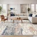 Art&Tuft Washable Rugs 8x10, Anti-Slip Backing Abstract 8x10 Area Rugs, Stain Resistant Rugs for Living Room, Foldable Machine Washable Area Rug (8'x10', Blue)
