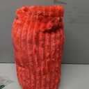 BEDELITE Fleece Throw Blanket for Couch - 300GSM Soft & Warm Fluffy Coral Red Blanket, Decorative and Giftable Striped Blankets for Women, Men, 50"x60"