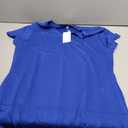 ATHMILE Casual Summer Dresses for Women V-Neck Beach Vacation Clothes Short Sleeve Split Hem Sundress Party Dresses, XL, Blue