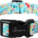 ARING PET Summer Dog Collar-Cotton Lightweight Dog Collars, Adjustable Blue Pet Collar Puppy Collars with Quick Release Buckle for Small Medium Large Dogs (submarine world)