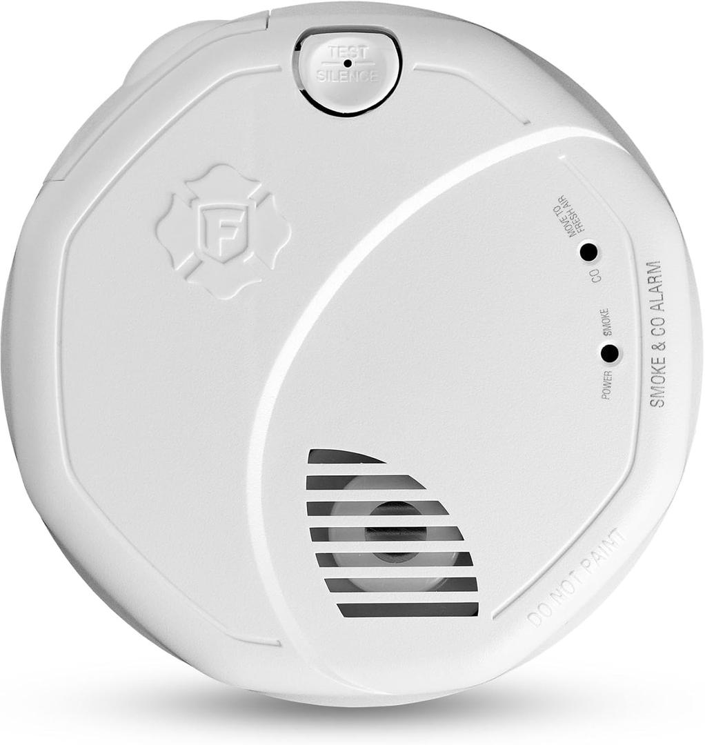 First Alert Combination Smoke & Carbon Monoxide Alarm, Battery Operated Detector with Test & Silence Button, SMCO100, 1-Pack,White