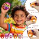 24 Pack Prefilled Easter Eggs with Axolotl Slow Rising Squishy Toys Inside Toys for Kids Girls Boys Easter Basket Stuffers Gifts Party Favors
