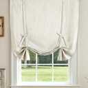 LazBlinds Tie Up Curtains, Linen Blackout Thermal Insulated Balloon Roman Shade Bathroom Window Curtain, Adjustable Rod Pocket Drape for Kitchen, Living Room, Bedroom (46" W x 63" L, Linen)