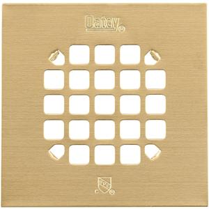 Oatey 42361 Universal 4-1/4 in. Snap-Tite Square Shower Strainer in Brushed Gold