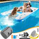 96" x 60" Inflatable Floating Dock & Dog Boat Ramp Heavy Duty | Upgraded 700 LBS Load Capacity, 8in Thickened Pool Ramp, Non-slip & Puncture-Resistant Surface, for Pools, Lakes, Beaches