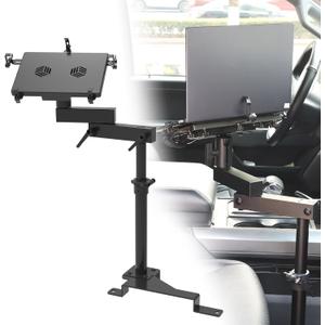 MELIPRON Truck Laptop Mount Fit for 2015-2026 Ford F150, 2017-2026 F250, F350, F550, No-Drilling Vehicle Computer Stand with 2 Cooling Fans for Passenger Seat, Fully Adjustable Angel