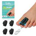 Hammer Toe Corrector for Women & Men - Count of 2 Adjustable Hammer Toe Straightener, Toe Splints Wraps with Aluminum Plate Support for Crooked, Curled, Broken Toes (Black)