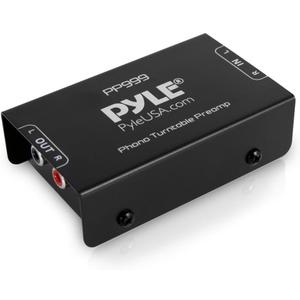 Pyle Mini Phono Turntable Preamp - Low Noise Stereo Preamplifier with RCA Input/Output - 12V DC Adapter - High-Fidelity Audio for Vinyl - Phonograph - Home Audio - PP999