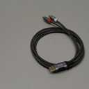 USB to RCA Audio Cable 6 FT, USB-A to 2RCA Jack Plug Adapter, Type-A to 2 Male Y RCA Splitter, Gold-Plated Connector, Nylon Braided Jacket, for PC, Laptop, DVD Player, Speaker, Power Amplifier