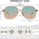 YDAOWKN Retro Square Aviator Sunglasses for Womens Mens Vintage 70s Double Bridge Sun Glasses (Black)