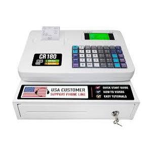 Nadex CR180 Electronic Cash Register, Steel Cash Drawer, Compact Design