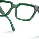 VISOONE Rectangle TR90 Blue Light Blocking Glasses Computer Eyewear with Preppy Look for Women and Men Cougar (Basil Green)