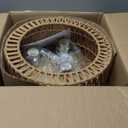 Rattan Ceiling Light Fixture, 3 Light Bohemian Modern Woven Ceiling Light, Boho Flush Mount Ceiling Light for Bedroom Living Room Dining Room, Bulb NOT Included (Gold)