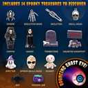 PIBEX Spooky Pumpkin Dig Kit Excavation Science Kit with 14 Hidden Treasures (4 Metal Charms + 10 Creepy Minis) DIY Necklace Craft & Archaeology Adventure Toy for Kids Ages 6+