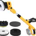 Cordless Power Scrubber Compatible with Dewalt 20V MAX Battery (Tool Only), Brushless Floor Cleaner with Extension Handle, 4 Brush Heads for Floor, Bathroom, Kitchen, Car Cleaning(No Battery)