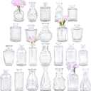 TBWIND Glass Bud Vase Set of 24, Small Clear Flower Vases for Centerpieces in Bulk, Mini Vintage Vase for Wedding Decor, and Home Table Dcor