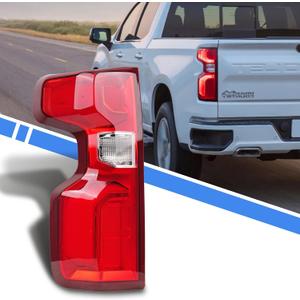 Driver Side LED Tail Light Assembly Compatible With 2019-2024 Chevy Silverado 1500, LED Style Left Rear Brake Lamp, with Bulb Harness, Replaces# 84678149 GM2800311